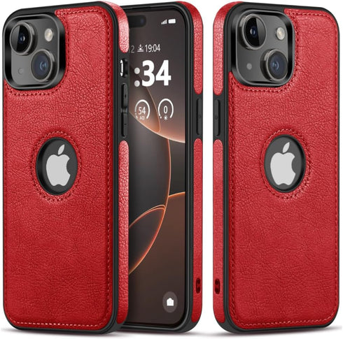 Design Compatible with iPhone 13 Mini Case Luxury Leather Business Vintage Slim Non-Slip Soft Grip Shockproof Protective Cover (2021) 5.4 Inch (Re...