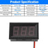 5 Pack DC 5~120V Digital Mini Voltmeter Voltage Display, SUNJOYCO 0.56" LED Display Panel Voltage Tester Meter, Car Motorcycle Battery Monitor Vol...