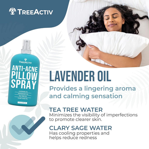 Anti-Acne Pillow Spray, 4 fl oz, Lavender Sleep Spray for Pillows, Pure Lavender Essential Oil Air Freshener, Pillow Linen Spray for Bedding, Arom...