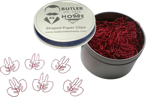 100 Count Lobster Shaped Paper Clips Great for Paper Clip Collectors or Office Gift - Comes in Round Tin with Lid and Gift Box (Red)...