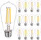 12 PCS ST58 (ST19) LED Edison Bulbs, Dimmable Vintage Antique LED Filament Light Bulbs, 6W Equivalent 60 Watt, Natural White 4000K, 600 Lumens, E2...
