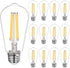 12 PCS ST58 (ST19) LED Edison Bulbs, Dimmable Vintage Antique LED Filament Light Bulbs, 6W Equivalent 60 Watt, Natural White 4000K, 600 Lumens, E2...