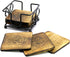 StonKraft Wooden Tea Coffee Coasters/Rustic Vintage Look Coasters Set with Wrought Iron Holder...
