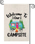 ZJXHPO Camping RV Flag Camping Lover Yard Flag Welcome To Our Camper Garden Flag RV Camping Decor Happy Camper Sign (welcome campsite)...
