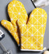 Oven Mitts, 2 Pack 10.6" X 6.7" Cotton Oven Mitt Pot Holders, Non-Slip 392°F Heat Resistant Oven Mits Kitchen Gloves Potholders for Cooking Baking...