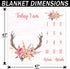 Monthly Milestone Blanket for Baby Girl, Deer Antler Flowers with Words Pink Baby Growth Chart Monthly Blanket | includes Markers 47"x47" BTLSPH68...