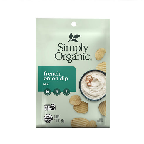 Simply Organic French Onion Dip, Certified Organic, Gluten-Free | 1.1 oz | Pack of 4...