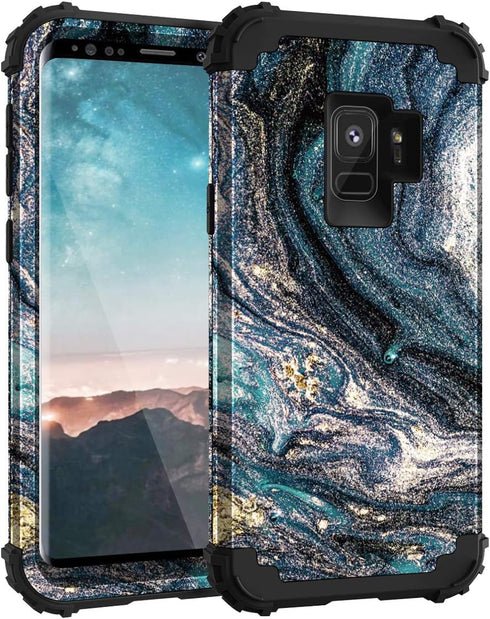 For Samsung S9 Cases, Casewind for Samsung Galaxy S9 Case Marble Heavy Duty Hard PC & Soft Silicone Hybrid Design Shockproof Anti-Scratch Rugged B...