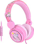 Kids Headphones for Girls, Cute Unicorn Headphones for Kids with Microphone, Adjustable Headband, 3.5mm Jack Wired Girls Headphones for School Tra...