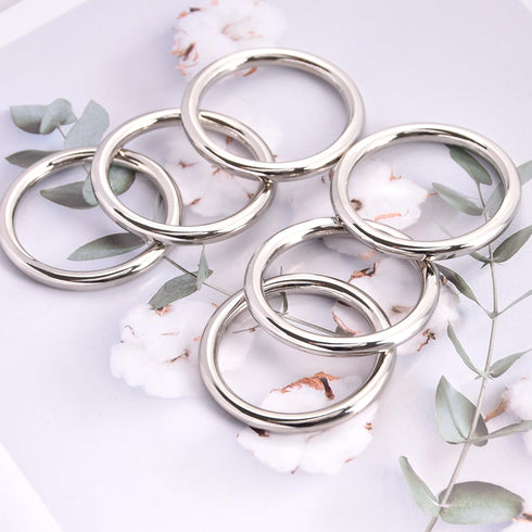 6 Pcs Metal O Ring Buckles Seamless Welded O-Rings Buckle for DIY Crafts, Bag Buckles, Bags, Dog Leashes, Purse Luggage Accessories(Silver, 1-1/2'...