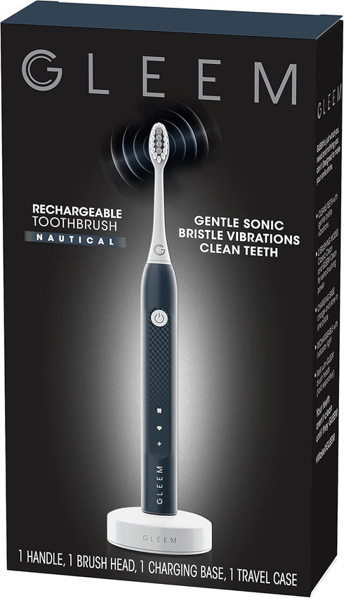 Gleem Rechargeable Electric Toothbrush, Nautical Blue...