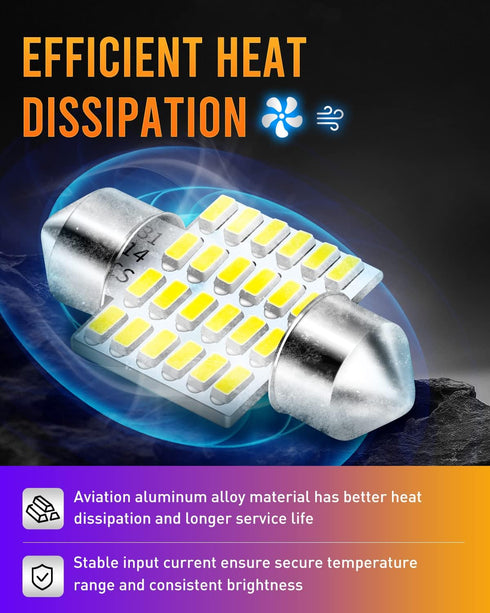 LUYED DE3175 LED Bulbs Dome Ligts Xenon White Canbus Error Free 1.25 inches DE3021 DE3022 3175 LED Bulbs for Interior Map Dome Lights and License ...