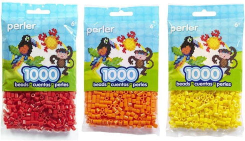Perler Bead Bag, Bundle of Red Orange and Yellow (3 Pack)...