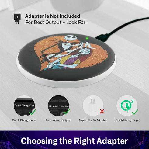 Disney Tim Burton’s The Nightmare Before Christmas Wireless Charging Pad - Jack Skellington and Sally Wireless Charger- The Nightmare Before Chris...