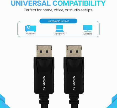 Visiontek DisplayPort to DisplayPort (M/M) 2 Meter Cable (901211)...