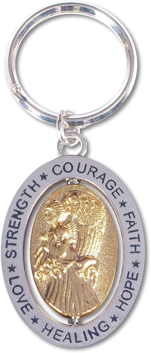 AngelStar Hope/Courage/Strength/Love/Healing/Faith Angel Key Chain, Silver, 1.75"...