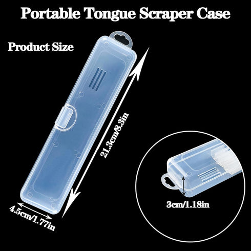 Tongue Scraper Case, Portable Tongue Scraper Travel Case?Transparent Tongue Cleaner Case?Tongue Scraper Holder...