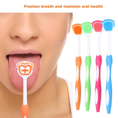 Tongue Scraper, Tongue Cleaning Brush Care, Plastic Tongue Scraper Travel Portable Freshen Breath Tongue Brush Cleaner for Oral Care...