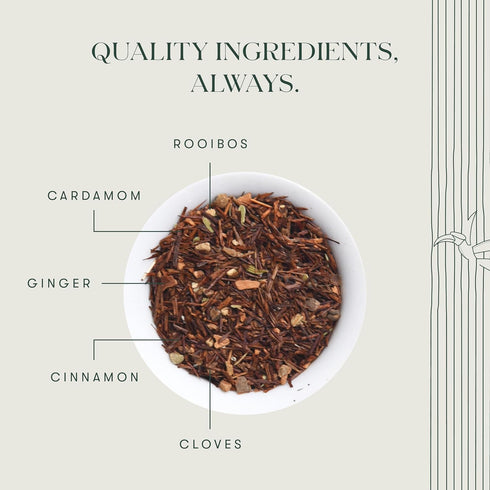 Luxmi Estates - Rooibos Chai - Organic Rooibos Tea with Spices - Loose Leaf - 100g (50 Cups) | with Cinnamon, Cardamom and Clove | Perfect for Mom...