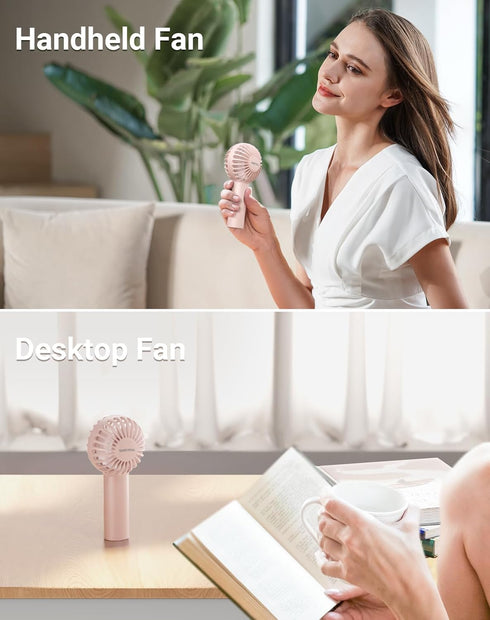 SWEETFULL Mini Portable Fan Powerful Handheld Fan Rechargeable,3 Speeds Personal Small Hand Fan for Travel Makeup Eyelash Fan for Stylish Kids Gir...