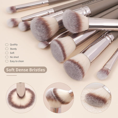 MAGEFY Makeup Brushes, 15 Pcs Premium Synthetic Make Up Brushes with Case Foundation Powder Concealers Eye shadows Makeup Brush Set?Champagne)...