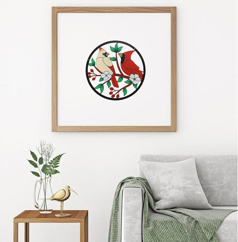 Scwhousi Metal Red Bird Wall Decor,Outdoor Patio Fence Wall Art,Cardinals Hanging Decorations for Living Room Bedroom Chritsmas Thanksgiving...