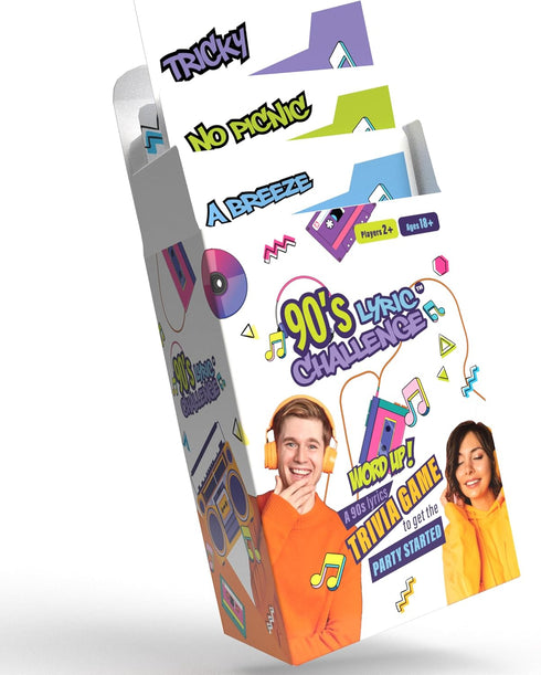 90's Song Lyric Game - Fun Music Trivia Game for Adults, for Music Lovers, Ideal for Millennials, Gen X...