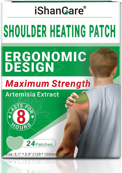 Shoulder Patches - 24 Count Warming Herbal Plaster Maximum Strength Heat Patches, 8 Hours Deep Heating Extra Strength Joint Patch of Shoulder, Kne...