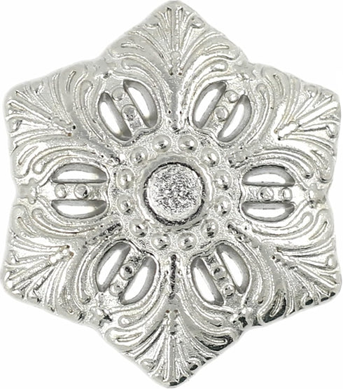 Bezelry 12 Pieces Snowflake Metal Shank Buttons. 20mm (3/4 inch) (Silver)...
