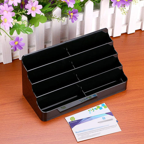 Hipiwe Business Card Holder for Desk- 8 Pocket Acrylic Business Card Display Stand Office Desktop Name Card Organizer,Fits 480Pcs Business Cards (...