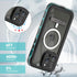 for iPhone 15 Pro Max Waterproof Case with Stand, IP68 Underwater Shockproof Dustproof Phone Case Built-in 6H Screen Protector, Full Body Protecti...