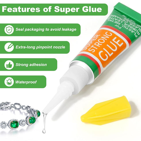 3g X 18 Pack Clear Superglue Instant Bonding, Strong Cyanoacrylate (CA) Super Glue Thick Viscosity Value Pack for Metal, Plastic, Wood, DIY Crafts...