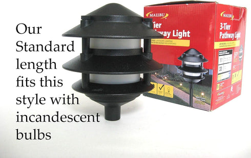 Frosted Plastic Lens Globe for 3 Tier Metal Low Voltage Path Lights compatible with Malibu Landscape Lighting, Hampton Bay, Paradise Cast Aluminum...