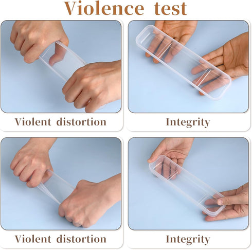 2Pcs Simple Utensil Holder with Lid, Portable Travel Tableware Storage Box Case for Cutlery Flatware, Foldable Plastic Silverware Holder Travel Ch...