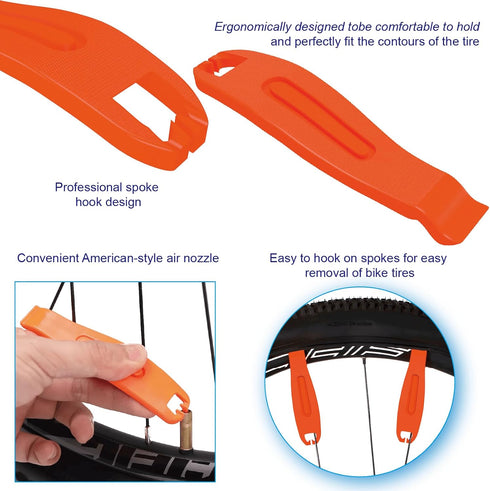 Bike Tire Lever Set, 3 PCS Plastic Bicycle Tire Levers for Road Bike MTB Cycling...