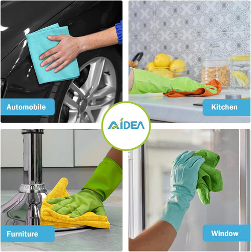 AIDEA Microfiber Cleaning Cloth, 8PK, All Purpose Microfiber Towels, Absorbent Cleaning Rags Kitchen Towels, Lint Free Dusting Cloth for House, Ki...