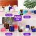 EkkoVla 24 Pack 2 oz Round Blue Glass Cosmetic Jars with Inner Liners and Black Lids, 60ml Small Travel Jars, Empty Refillable Containers for Samp...
