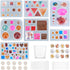 OLYCRAFT 56pcs Cabochons Resin Molds Silicone Pendant Resin Mould for Jewelry Crystal Bracelet Jewelry Casting Mold- Square, Round, Triangle, Oval...