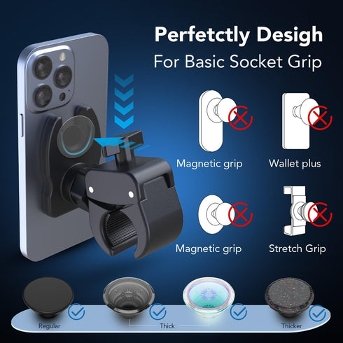 Socket Mount for Bikes, Motorcycles, Scooters,Treadmill Handlebar,Bike Phone Holder for Basic Socket,Compatible with Phone 3.7" to 7"...