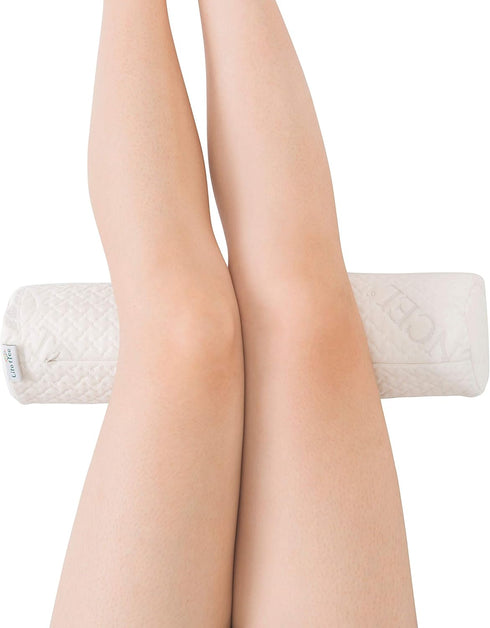 Comfort Memory Foam Neck Roll and Cervical Bolster Round Pillow with Removable Washable Soft Cover for Spine and Neck Back Lumbar Leg Vertebra Sup...