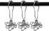 Set of 12 Octopus Shower Curtain Hooks Decorative Home Bathroom Squid Sea Creature Beast Stainless Steel Rustproof Brushed Nickel Rings with Octop...