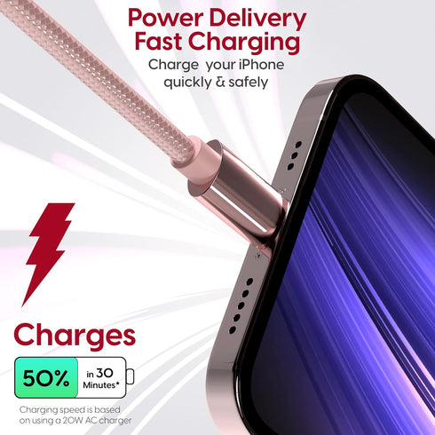 TALK WORKS USB C to Lightning Cable Charger Compatible w/iPhone 14/14 Plus/14 Pro/14 Pro Max, 13/13 Mini/13 Pro/13 Pro Max, 12/Mini/Pro/Max, Smart...