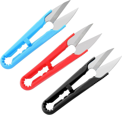 3PCS Sewing Scissors, JJOO Yarn Thread Cutter Mini Small Snips Trimming Nipper, Great for Sewing, DIY Supplies (Blue, Red, Black)......