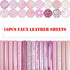 16 Pieces 8x6 Inch Pink and Baby Pink Series Faux Leather Fabric Sheets Include Metallic Litchi Fine Chunky Glitter Holographic Flamingo Patent Em...