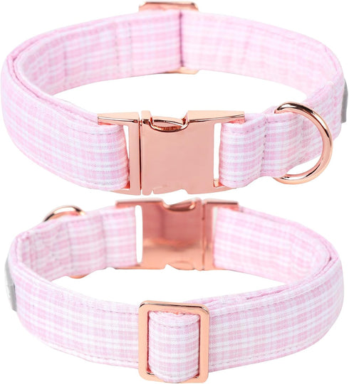 Lionet Paws Dog Collar, Pink Stripe Pattern Pet Collar Durable Cute Dog Collars Male or Female Pet Gift Adjustable Dog Collar for Medium Dogs...