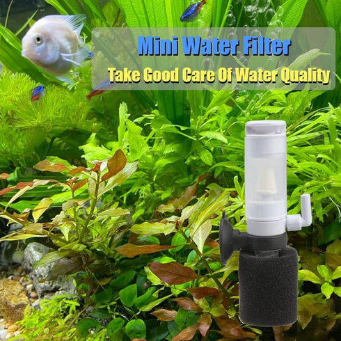 Senzeal Mini Sponge Fish Filter Quiet 3 in 1 Small Aquarium Air Pump Filter for Freshwater Saltwater Small Fish Tank with Check Valve 106cm Airlin...