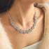 Yean Silver Bride Necklace Earrings Set Crystal Bridal Wedding Jewelry Sets Rhinestone Choker Necklace Prom Costume Jewelry Sets for Women...