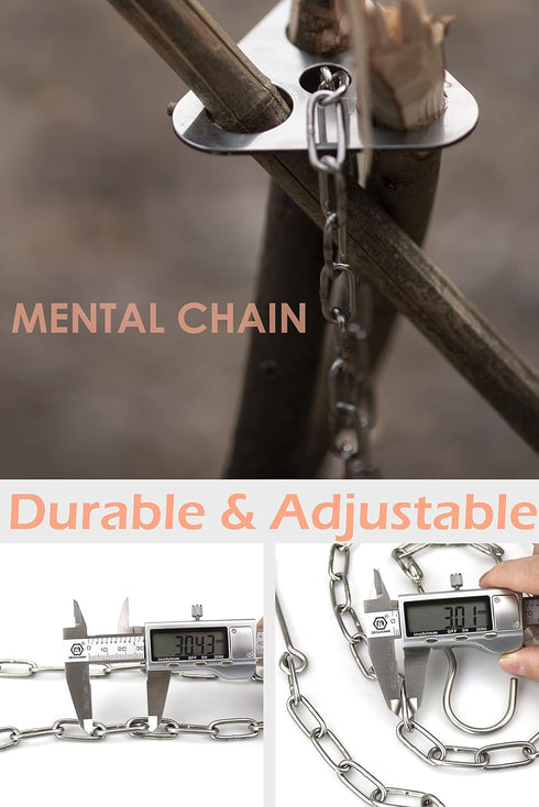 Camping Tripod Board Hiking Gear Cookware Cooking Set Campfire Accessories for Outdoor Portable Equipment Supplies of Stainless Steel, silver20, o...