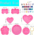 7 Pieces Dog Bone Shaped Keychain Silicone Resin Molds Set Heart Cat Paw Mold Dog Tag Charm Resin Molds with 10Pcs Blank Keychains Small Letters D...