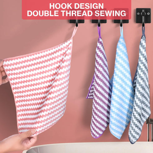 AMITER Kitchen Dish Towels, 100% Cotton Kitchen Towels and Dishcloths Set, 10 Pack Dish Cloths for Washing Dishes Dish Rags for Drying Dishes Kitc...